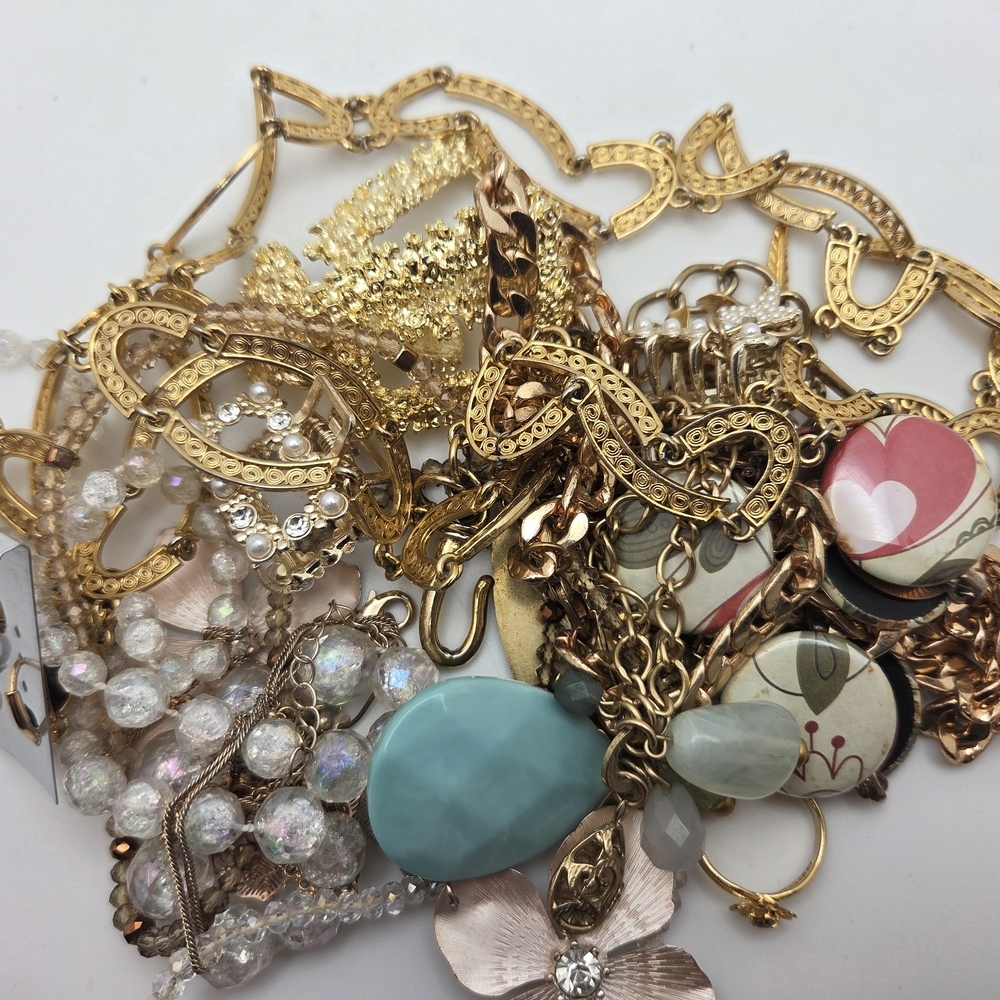 Elegant Gold and Turquoise Jewelry Lot Women's Jewelry Set #N01